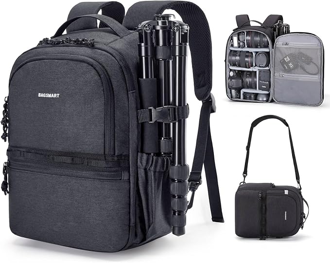 BAGSMART Camera Backpack, DSLR SLR Small Camera Bags by BAGSMART