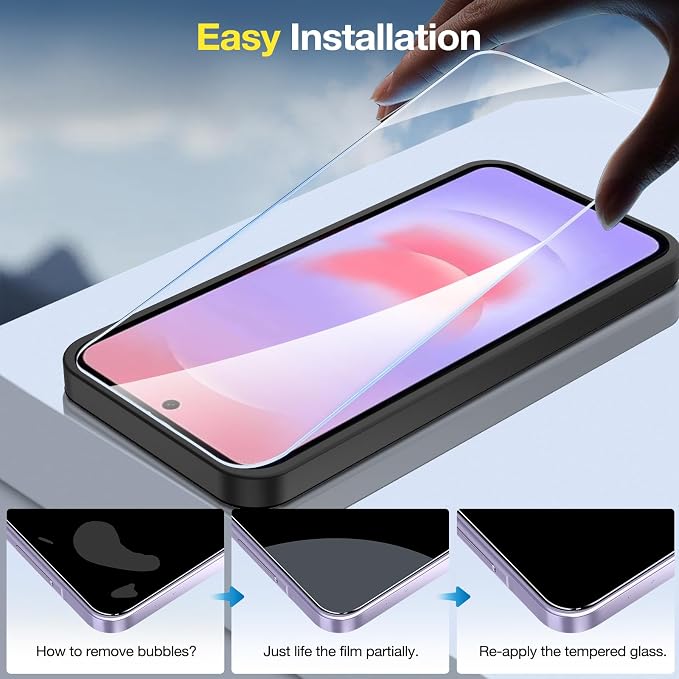 2+2 Pack for Samsung Galaxy A37 5G Screen Protector & Camera Lens Protector - Image 7