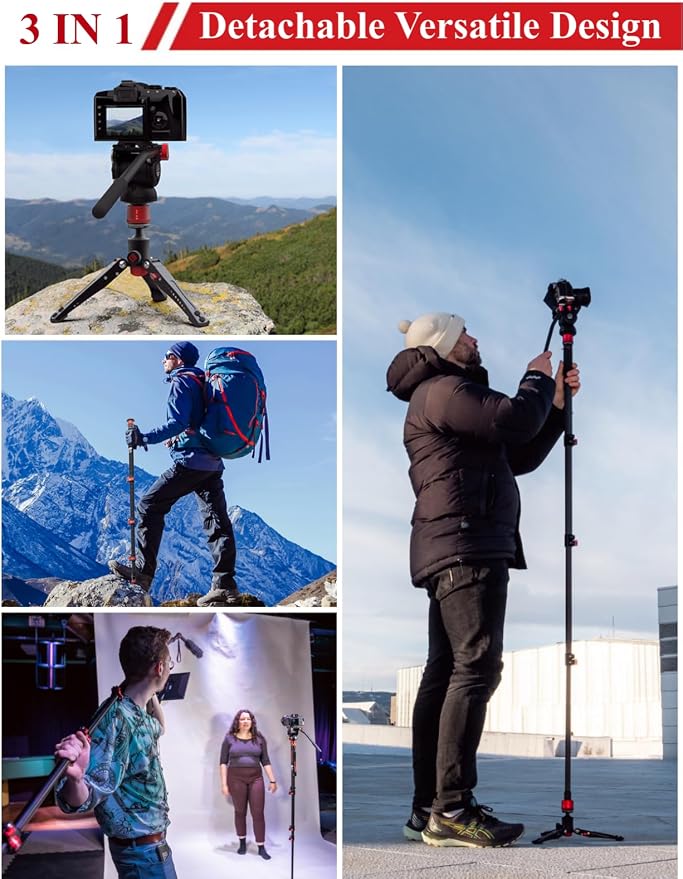 IFOOTAGE Monopod Cobra 3 A180F, Telescopic Video Mono pod Compatible - Image 2