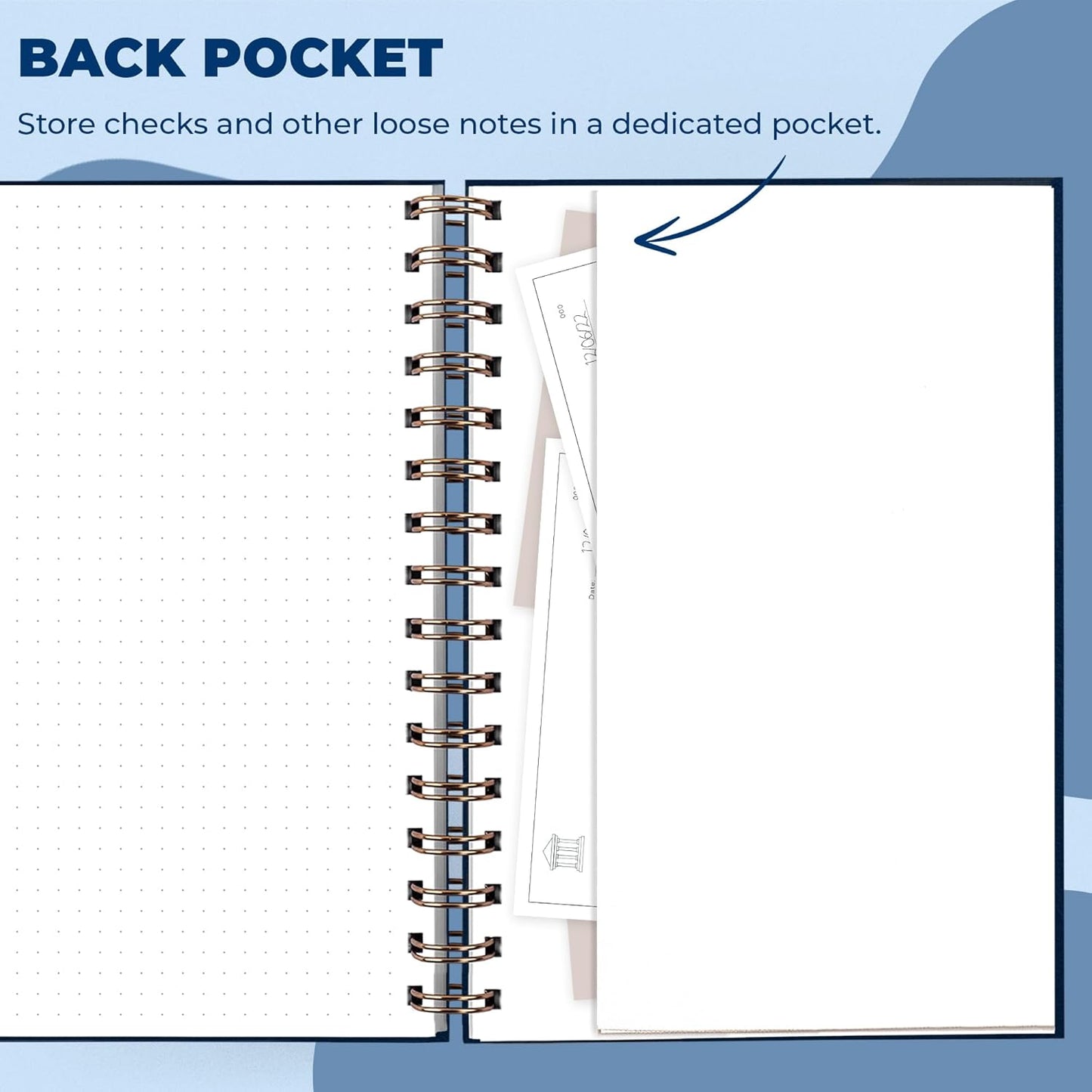 Clever Fox Check Register for Personal Checkbook – Checking Book Register – Checkbook Register – Accounting Ledger Book – 3968 Entry Lines, 6.1" x 8.3", Spiral Binding, Hardcover, Dark Blue