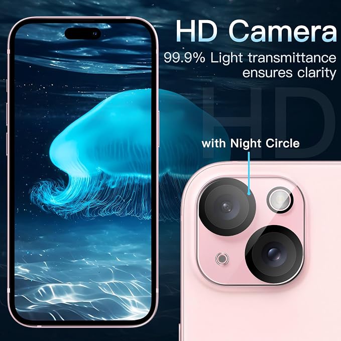 JETech Camera Lens Protector for iPhone 15 6.1-Inch and iPhone 15 Plus 6.7-Inch - Image 5