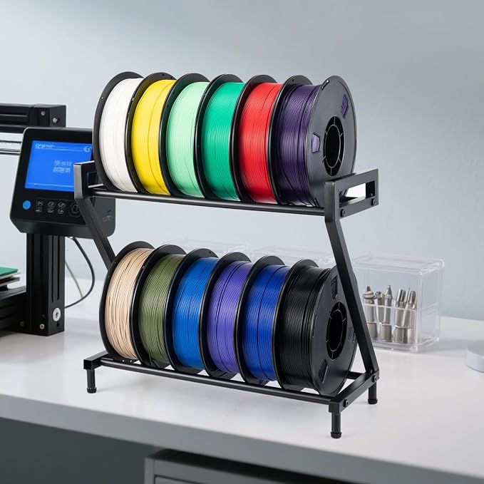 Z-shaped 2 Tiers 3D Printer Filament Storage Rack Desktop, 3D Printer Filament by Atrastout