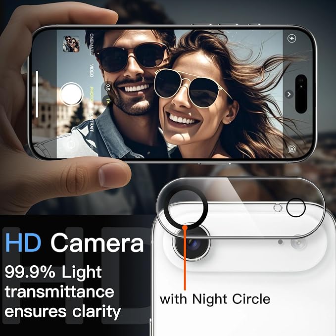 JETech Camera Lens Protector for iPhone Air, 9H Tempered Glass, Anti-Scratch - Image 6