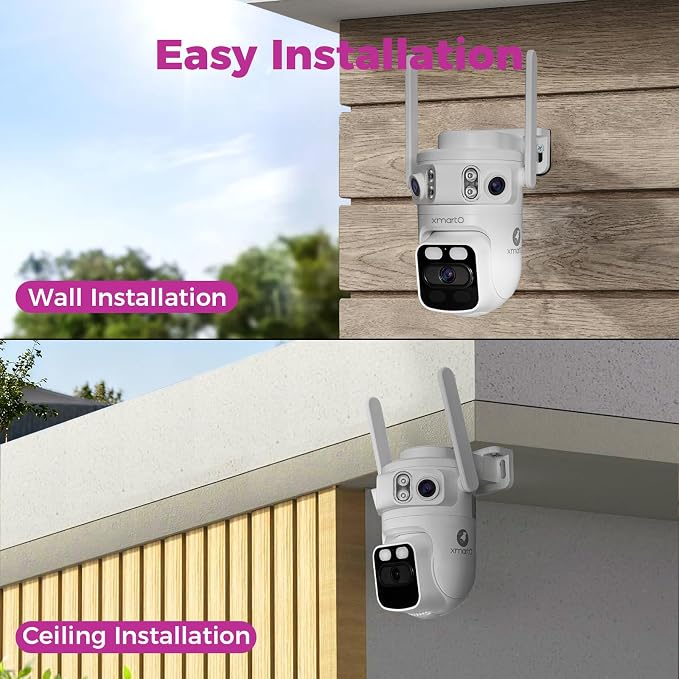 xmartO 6MP Tri-Lens WiFi Security Camera, 360° Pan Tilt AI Auto Tracking - Image 8