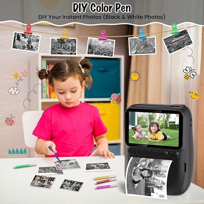 Instant Print Camera for Kids, 3.0" HD 1080P Digital Video Cameras - Image 6