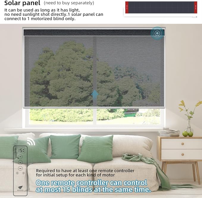 SmartWings Motorized Light Filtering Roller Shades 60% Blackout Work - Image 2