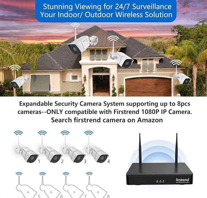 Firstrend WiFi Wireless Security Camera System, 8Ch NVR - Image 6