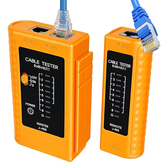 Network Cable Tester for RJ11/RJ12/RJ45, LAN Ethernet Tester for Cat5 Cat5e by BoltBlaze