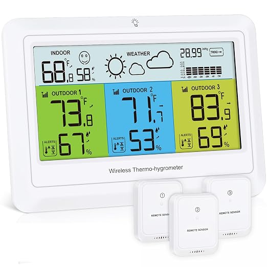 Weather Station Wireless Indoor Outdoor by PENTASPI