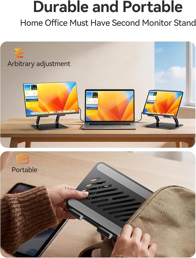 tounee Tablet Holder Stand, Dual Rod Adjustable Aluminum Desktop Stand - Image 7