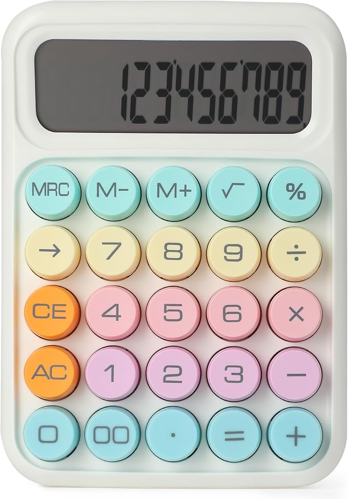 Mr. Pen- Mechanical Switch Calculator, 12 Digit Large LCD Display, Colorful - Image 8