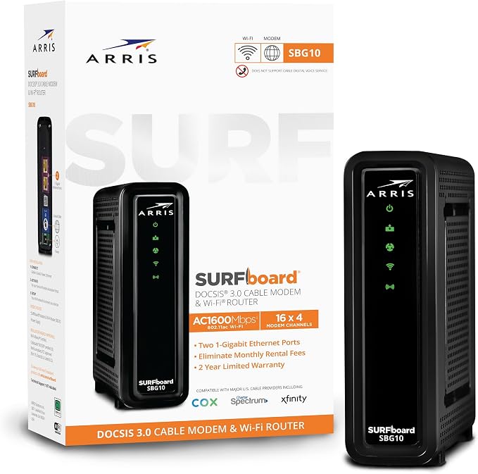 ARRIS - Modem Router Combo - DOCSIS 3.0 16 x 4 Gigabit & AC1600 WiFi, 400 Mbps - Image 7