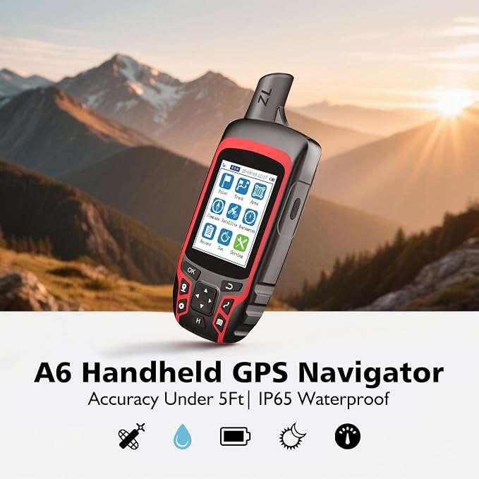 A6 Handheld GPS for Hiking, Rugged and Compact GPS Navigator - Image 2