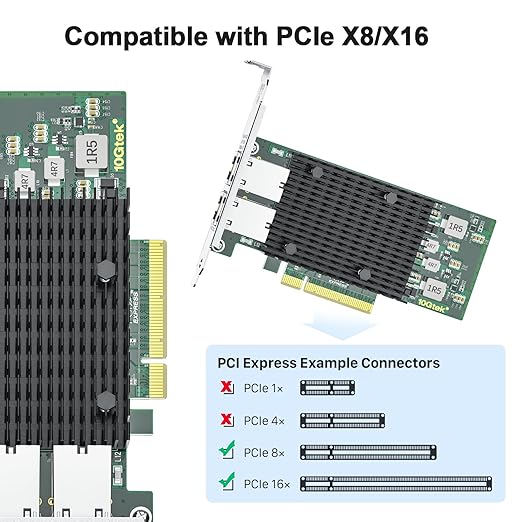 10Gtek 10Gb Dual RJ45 Port Network Card - Image 4