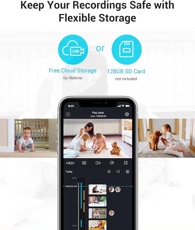 blurams Indoor Cameras for Home Security, 2K Pet Camera - Image 7