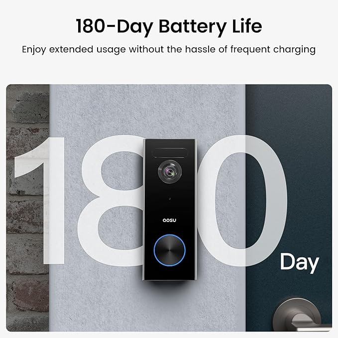 aosu Wireless Doorbell Camera, Battery-Powered Video Doorbell - Image 7
