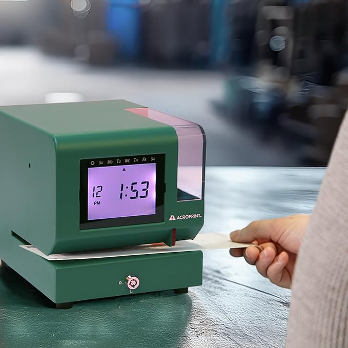 Acroprint M150MC4 Heavy-Duty Digital Time Recorder, Steel Construction - Image 2