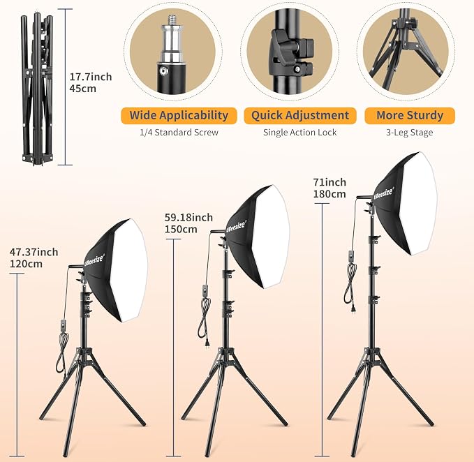 UBeesize Softbox Photography Lighting Kit, Studio Lights - Image 3