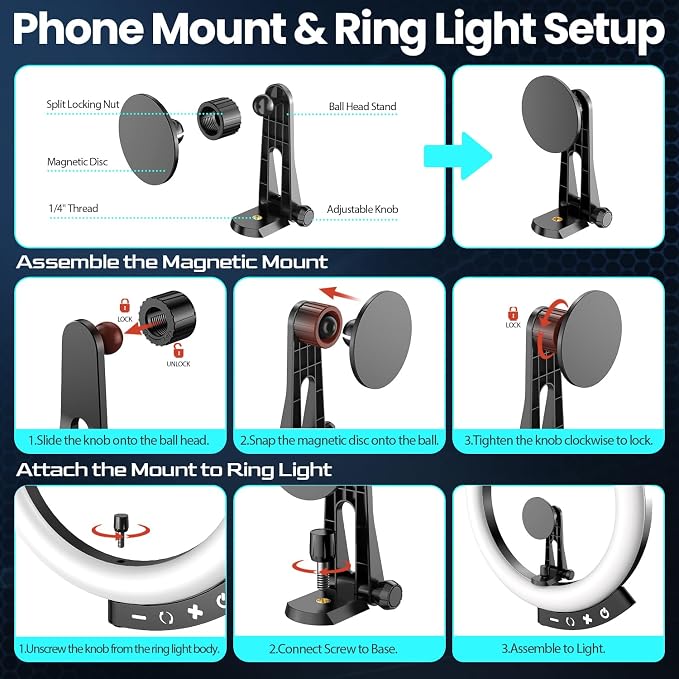 UBeesize 12'' LED Ring Light - Image 3
