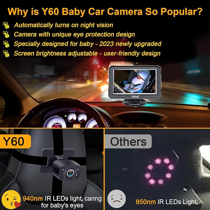 Yakry Baby Car Camera for Backseat - Image 3