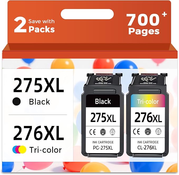 PG275 CL276 Compatible Ink Cartridge Combo Pack Replacement by Relcolor