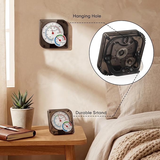 Kathfly 6 Pcs Indoor Thermometer and Humidity Gauge Indoor Mini Thermometer - Image 5