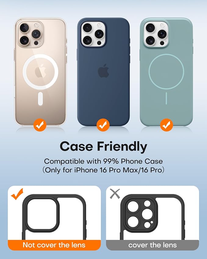 TAURI 2 Pack for iPhone 16 Pro Max/16 Pro Camera Lens Protector, Full Coverage - Image 4