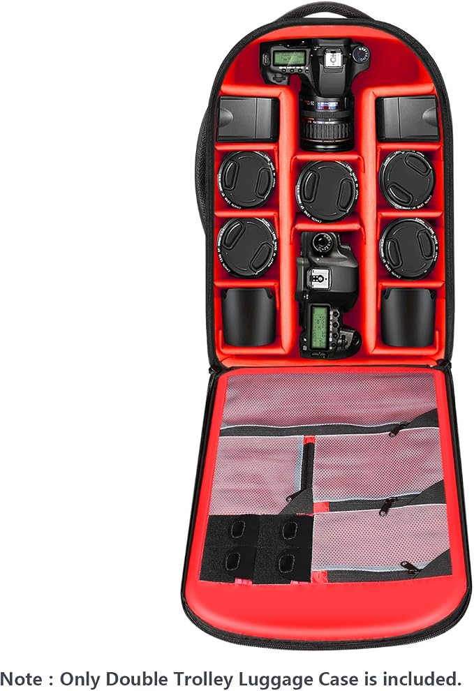 Neewer 2-in-1 Rolling Camera Bag Backpack Suitcase Style Convertible - Image 3