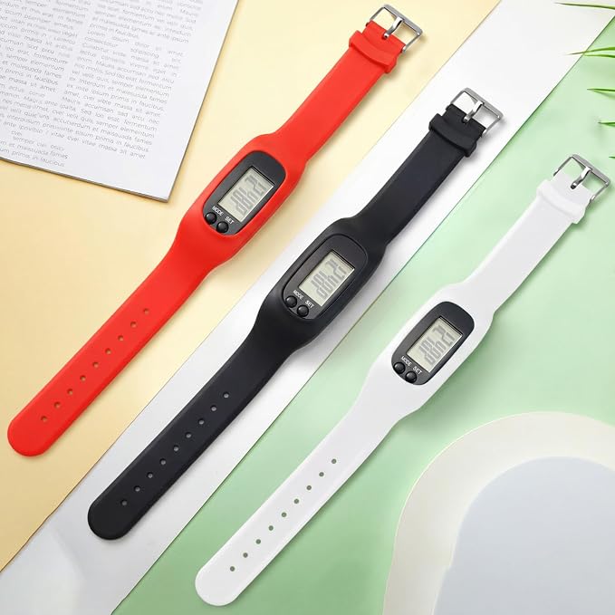 Silicone Fitness Tracker Watch 3 Pcs Walking Running Pedometer Calorie Burning - Image 7