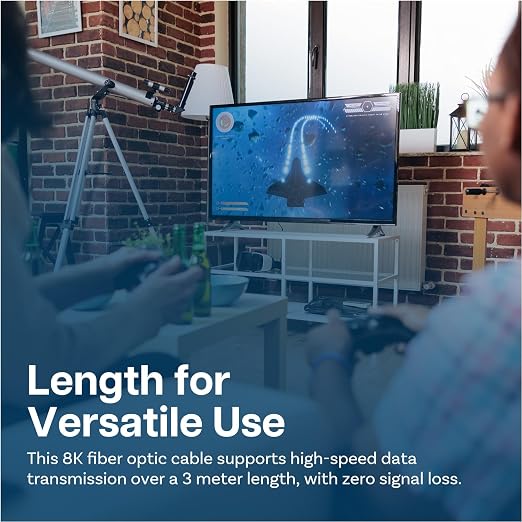 MMOBIEL HDMI 8K Fiber Optic Cable 10ft 48Gbps Ultra High Speed – 8K@60Hz - Image 3