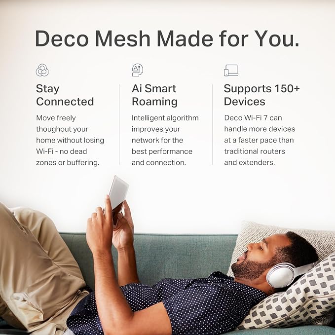 TP-Link Deco 7 BE25 Dual-Band BE5000 WiFi 7 Mesh Wi-Fi Router | 4-Stream - Image 9