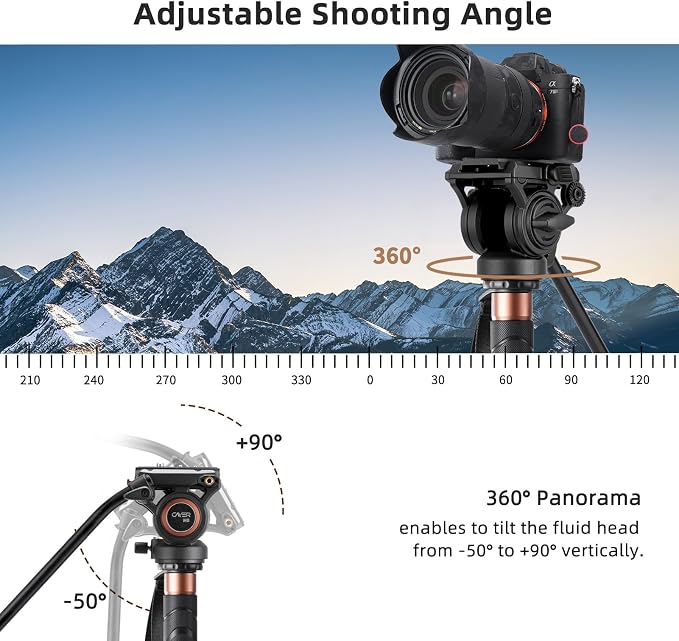 Cayer Monopod Camera Stand, Carbon Fiber Telescopic Monopods Kit - Image 2