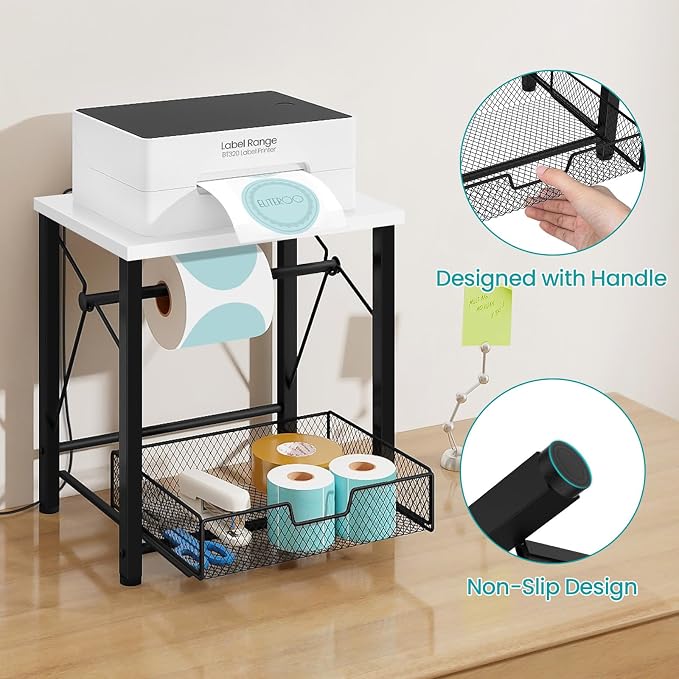 ELITEROO Label Holder for Rolls and Fanfold Labels, Wood Thermal Label Holder - Image 6