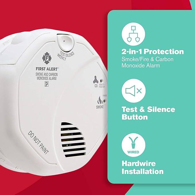 FIRST ALERT BRK SC7010B-3 Hardwired Smoke and Carbon Monoxide Detector - Image 2