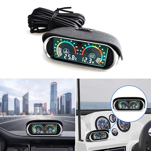 2-in-1 Auto Car LCD Meter Digital Voltage Water Temperature Fuel Gauge - Image 3