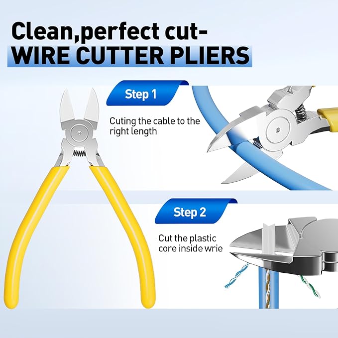 RJ45 Crimp Tool, Cat7 Cat6 Cat5 Crimping Tool Kit - Image 6