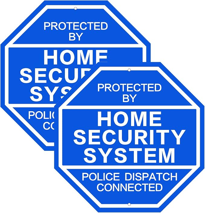 2Pack 10'' x 10'' Reflective Aluminum Home Security Sign, Weatherproof Yard by JMXINHANG