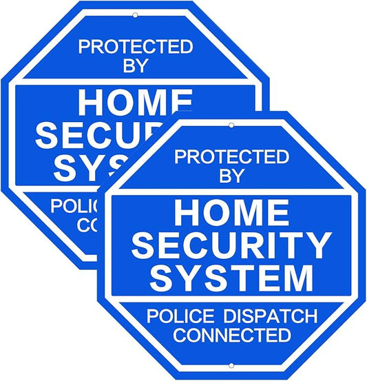 2Pack 10'' x 10'' Reflective Aluminum Home Security Sign, Weatherproof Yard by JMXINHANG