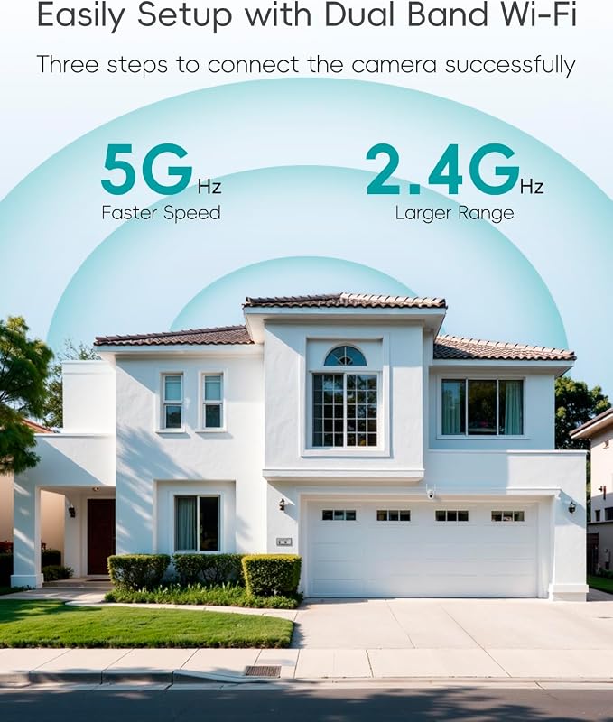 ZUMIMALL 2K 3MP Wired Camera for Home Security, 2.4G/5G WiFi Security Camera - Image 6
