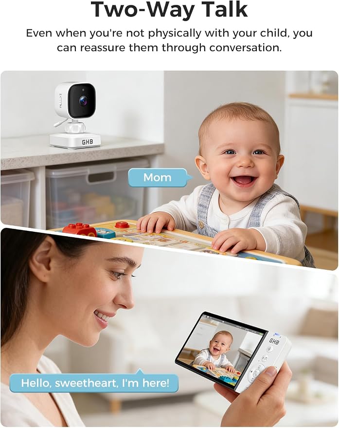 GHB Wireless Baby Car Camera 5" HD, 3500mAh Baby Monitor 2000mAh Camera Non WiFi - Image 9