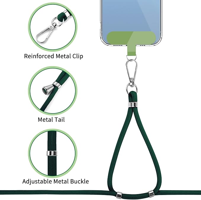 CACOE Phone Lanyard 2 Pack-1× Adjustable Neck Strap, 1× Wrist Strap, 2× Pads - Image 3
