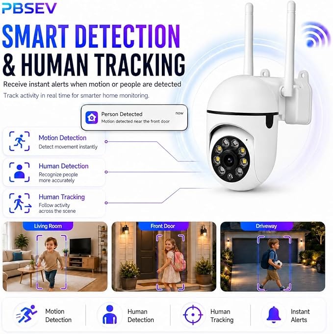 Security Camera Indoor 1080P Wired, Pan/Tilt Control, Two-Way Audio, Easy Setup - Image 3