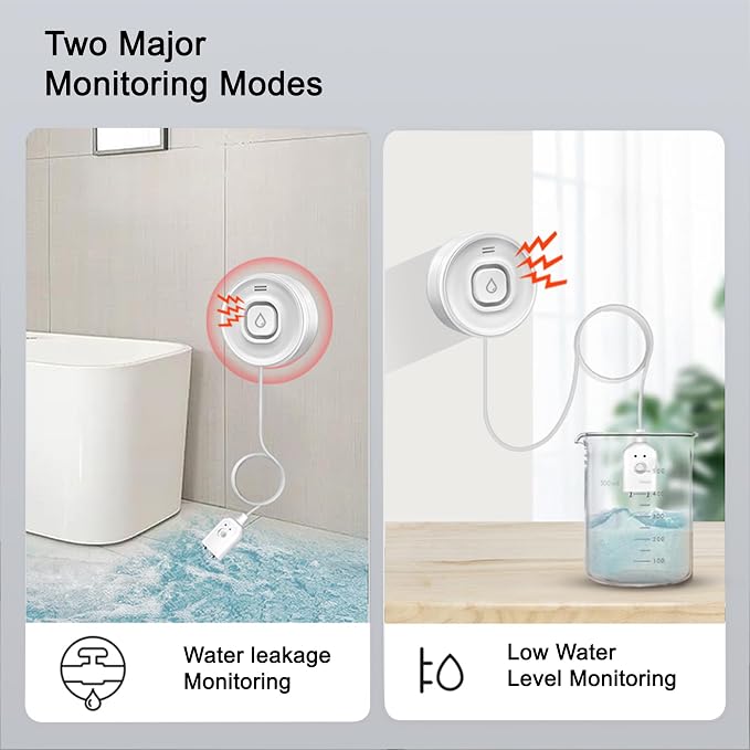 Wi-Fi Water Leak Detector, 100dB Adjustable Audio Alarm Sensor, Sensitive Leak - Image 7