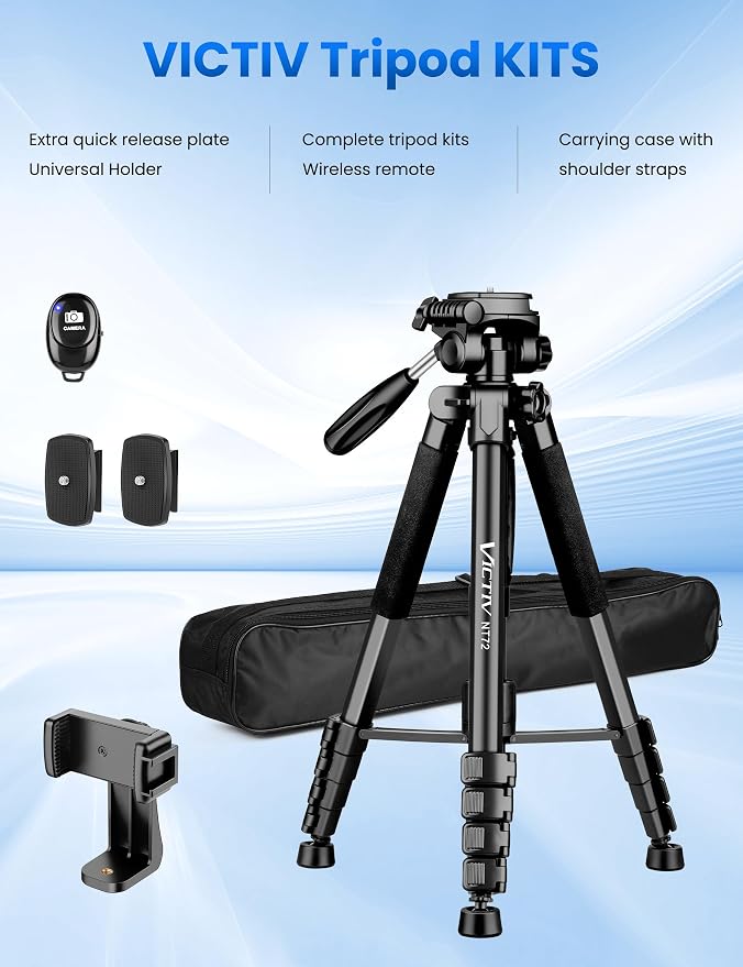 Tripod for Camera, Professional Heavy Duty Compact Camera Stand for Phone - Image 8