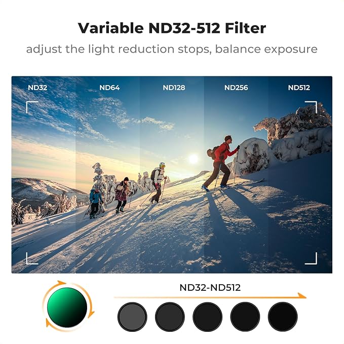 K&F CONCEPT Push in Fit Variable ND32-512 Filter Compatible - Image 3