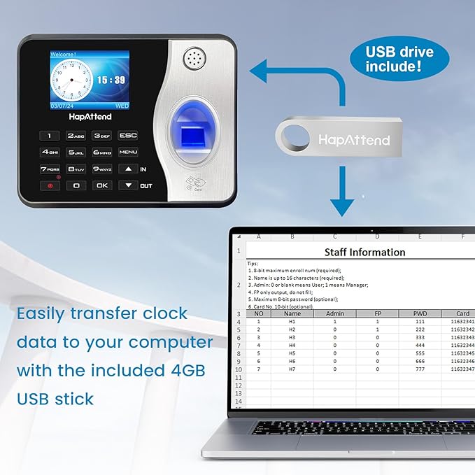 Time Clocks for Employees Small Business Automatic Calculate Hours, 0 Monthly - Image 4