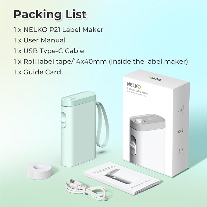 Nelko Label Maker Machine with Tape, P21 Bluetooth Label Printer, Wireless Mini - Image 8