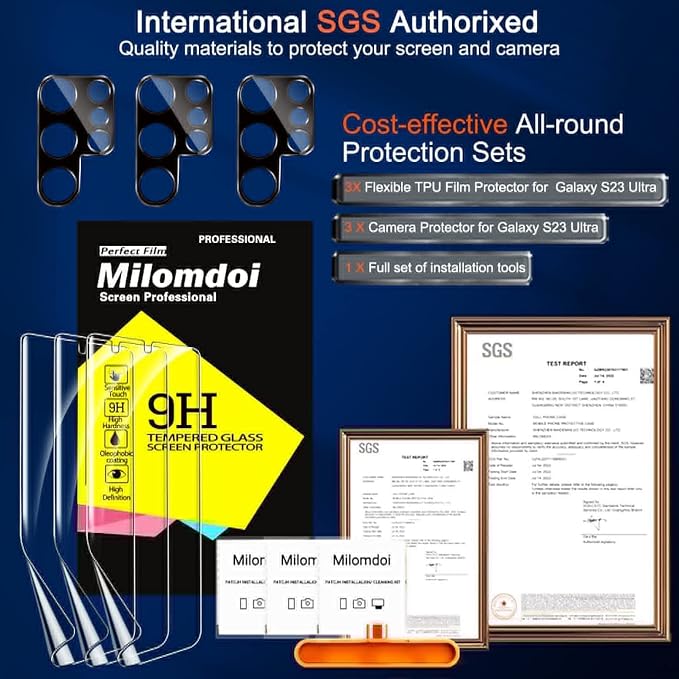 Milomdoi for Samsung Galaxy S23 Ultra Screen Protector Accessories 3 Pack TPU - Image 2
