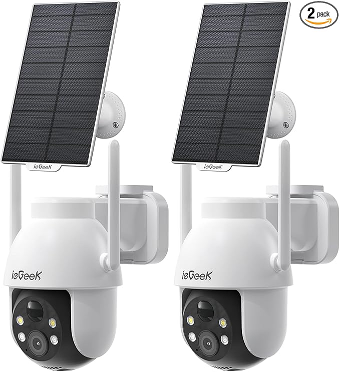 ieGeek Solar Security Cameras Wireless Outdoor, 2K WiFi Camera by ieGeek
