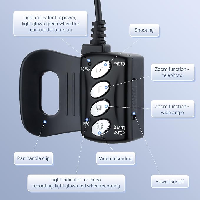 Wired LANC Remote Control for Canon XA70 XA75 XA60 XA65 XA50 XA55 XA40 XA45 - Image 2